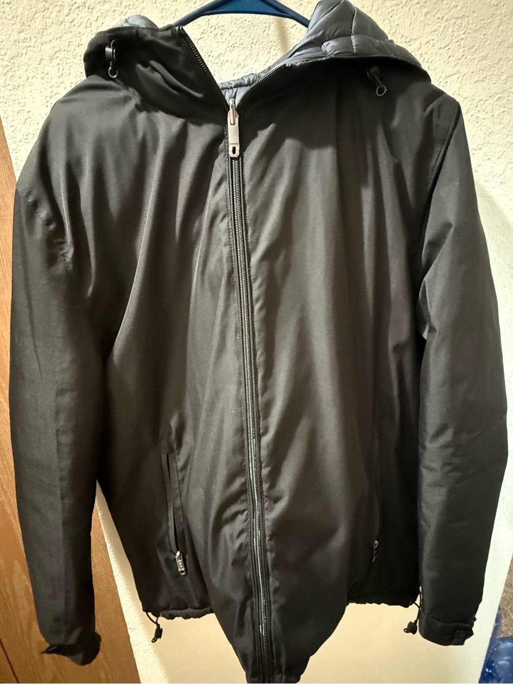 7 Diamonds Men's Black Hooded Puffer Jacket